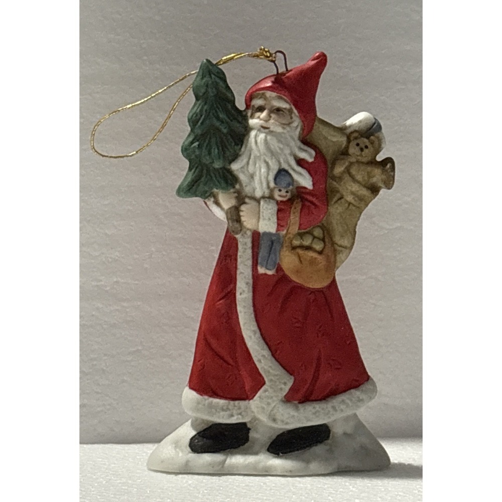 Russ Berries Company Old‎ World Santa Claus W/Toy Bag Christmas Ornament